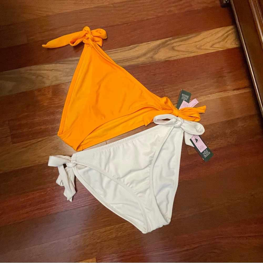 Wild Fable bundle Orange and White Bikini bottoms set of two
